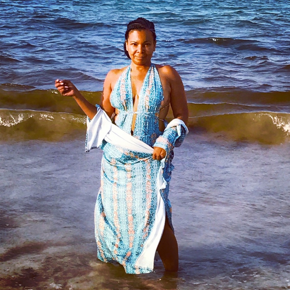 Snake print one piece swim suit with matching cover up